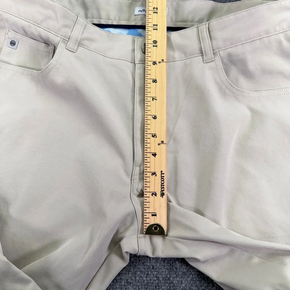 Peter Millar Pants Mens 36 (Fits 37x34) Khaki EB66 5 Pocket Golf Stretch STAINS